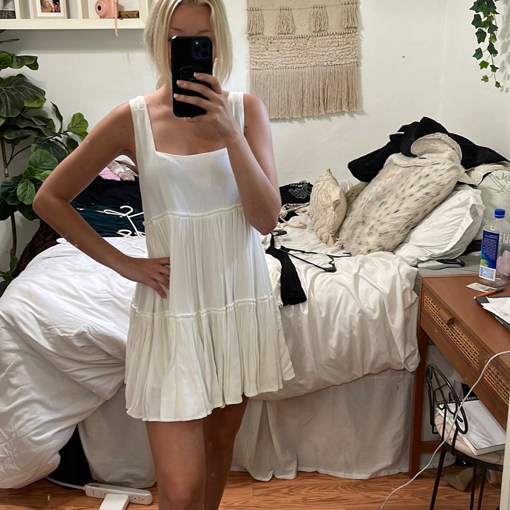White flowy dress